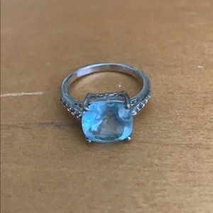 Sterling silver and blue topaz ring